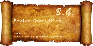 Bovics Graciána névjegykártya